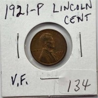1921P Lincoln Cent VF