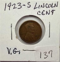 1923S Lincoln Cent VG