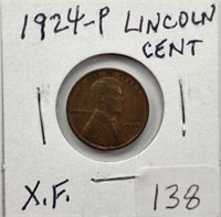 1924P Lincoln Cent XF