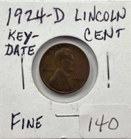 1924D Lincoln Cent Key Date F