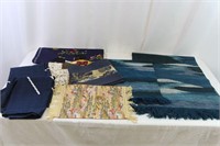 8Pcs. Japanese Woven Tapestries, Runners, Curtains