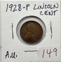 1928P  Lincoln Cent AU