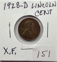 1928D Lincoln Cent XF