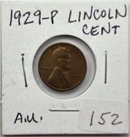 1929P Lincoln Cent AU