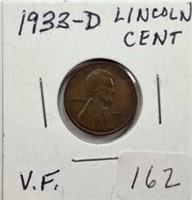 1933D Lincoln Cent VF