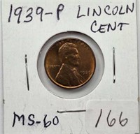 1939P Lincoln Cent MS60