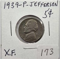 1939P Jefferson Nickel XF