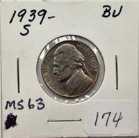 1939S Jefferson Nickel MS63