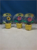 Group of 3 new solar flower in pots