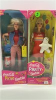 2 1997 & '98 COCA-COLA BARBIES IN ORIGINAL BOXES