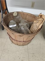 Bushel basket of jars