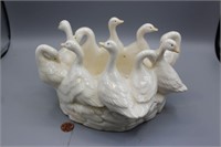 Vintage 'Gaggle of Geese' Porcelain Planter