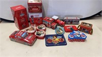 15PC COCA-COLA TINS--2 ARE SEALED