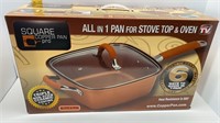 NEW SQUARE COPPER PAN PRO FOR STOVETOP & OVEN