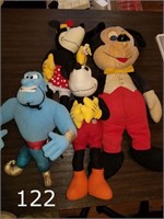 Disney stuffed animals including Genie