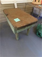 Homemade Wooden Table with Metal Top