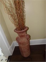 Ceramic Planter with Fake Flowers