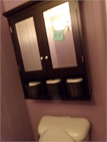 Bathroom Wall Mirror Cabinet w/Storage Containers