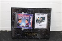 STAR TREK CD SIGNED BY SPOCK AND Q ON PLACK