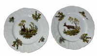 Set Of 2 Gold Rimmed Bernadotte Porcelain Plates