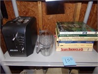 Toaster, Plastic Shelf, 7 Gardening Books