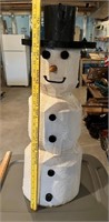 Carved Wooden Xmas Snowman