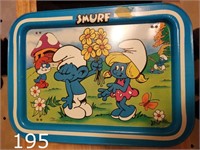 Vintage Smurfs kids tray
