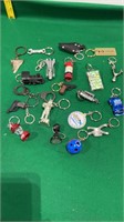 Lot of Assorted Figural Key Chains- Guns, Train,