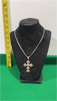 Sterling Silver Cross / Sterling Silver Rope Chain