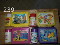 Vintage lunchboxes w. Thermos Care Bears+