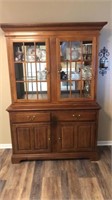 Lighted, 2 Piece China Cabinet.  Glass shelves,