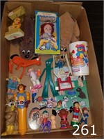 Flat of items including Popples, Gumby and more