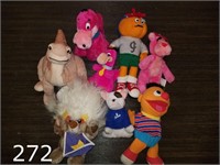 Stuffed animals including Dino+