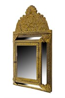 Italian Brass Embossed Mirror Cabinet