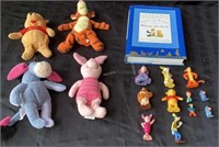 Winnie the Pooh plush and plastic toys & book - WG
