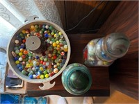 Antique marbles with jars