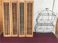 Two Sets Of Shutters, Small Metal Stand