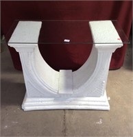 Chalk Ware Cement Style Architectural Base Table