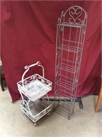 Welded Wire CD Rack & Painted Wicker Basket Stand