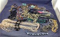 Large Lot Of Mostly Vintage Fashion Necklaces