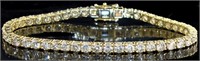 14k Gold 10.00ct Brilliant Diamond Tennis Bracelet