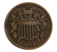 1864 Copper Two Cent Piece *Civil War