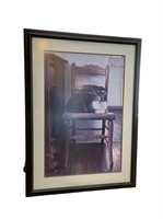 Vintage Framed Cat Print