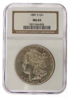1881 San Francisco MS65 GEM Morgan Silver Dollar