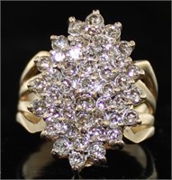 10kt Gold Marquise Cut 2.00 ct Diamond Ring
