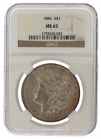 1886 Philadelphia MS65 GEM Morgan Silver Dollar
