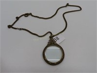 Vintage Magnifying Glass Pendant Necklace