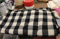 Black & White Checked Wool Blanket