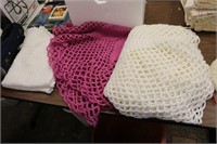 Lot of Crochet Table Clothes