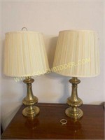 Pair of Gold Metal Lamps